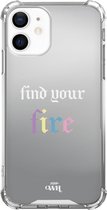 Mirror Case - Find Your Fire - Hoesje met spiegel en tekst geschikt voor iPhone 11 - Spiegelhoesje - Beschermhoesje - Shockproof - Geschikt voor iPhone 11 hoesje