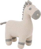 Kat - Paard | textiel - katoen | wit - grijs - creme | 40x20x (h)39 cm