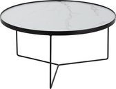 Salontafel | metaal | wit - zwart | 80x80x (h)40 cm