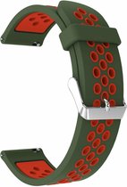 Sportbandje Voor de Samsung Gear S3 / Galaxy watch 46mm - Siliconen Armband / Polsband / Strap Band / Sportbandje - groen - rood