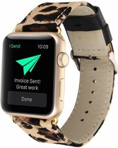 Leopard lederen bandje/opdruk in katoen met klassieke gesp voor Geschikt voor Apple Watch 42mm - 44mm vervangende horlogeband voor geschikt voor Apple Watch Series 6/5/4/3/2/1