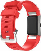 Luxe Siliconen Bandje  large voor FitBit Charge 2 – rood | Watchbands-shop.nl