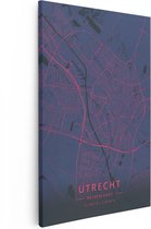 Artaza - Peinture sur Canevas - Carte de la ville d'Utrecht dans le violet avec rose - 40x60 - Petit - Photo sur Toile - Impression sur Toile