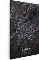 Artaza - Peinture sur Canevas - Carte de la ville de Leiden en noir - 20x30 - Petit - Photo sur Toile - Impression sur Toile