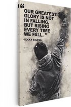Artaza Canvas Schilderij Rocky Balboa Quote - 80x120 - Groot - Muurdecoratie - Canvas Print