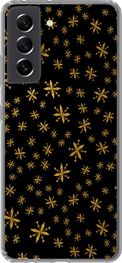 Coque Samsung Galaxy S21 FE - Noël - Flocon de neige - Or - Siliconen