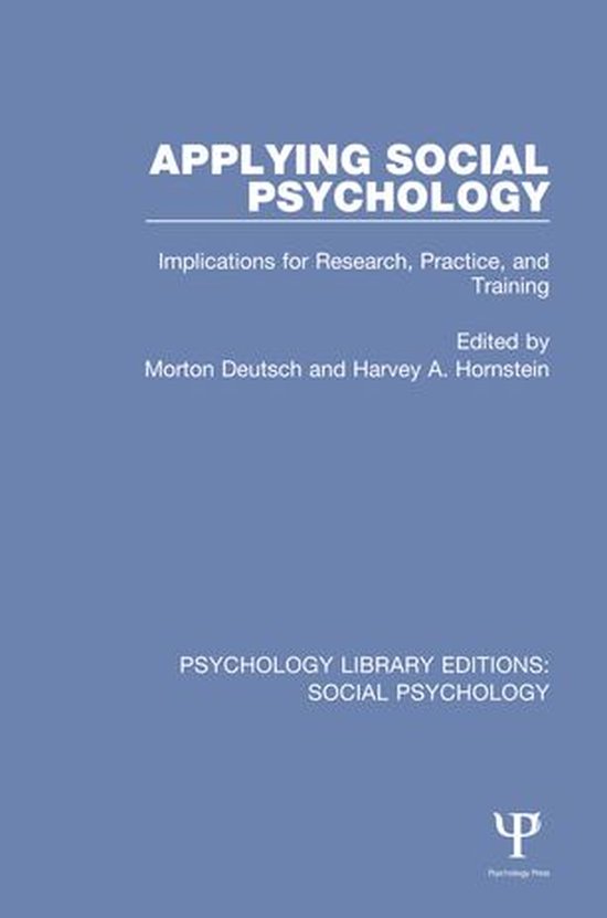 Psychology Library Editions: Social Psychology - Applying So ... - cover