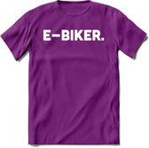 E-bike Fiets T-Shirt | Wielrennen | Mountainbike | MTB | Kleding - Paars - M