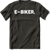 E-bike Fiets T-Shirt | Wielrennen | Mountainbike | MTB | Kleding - Donker Grijs - S