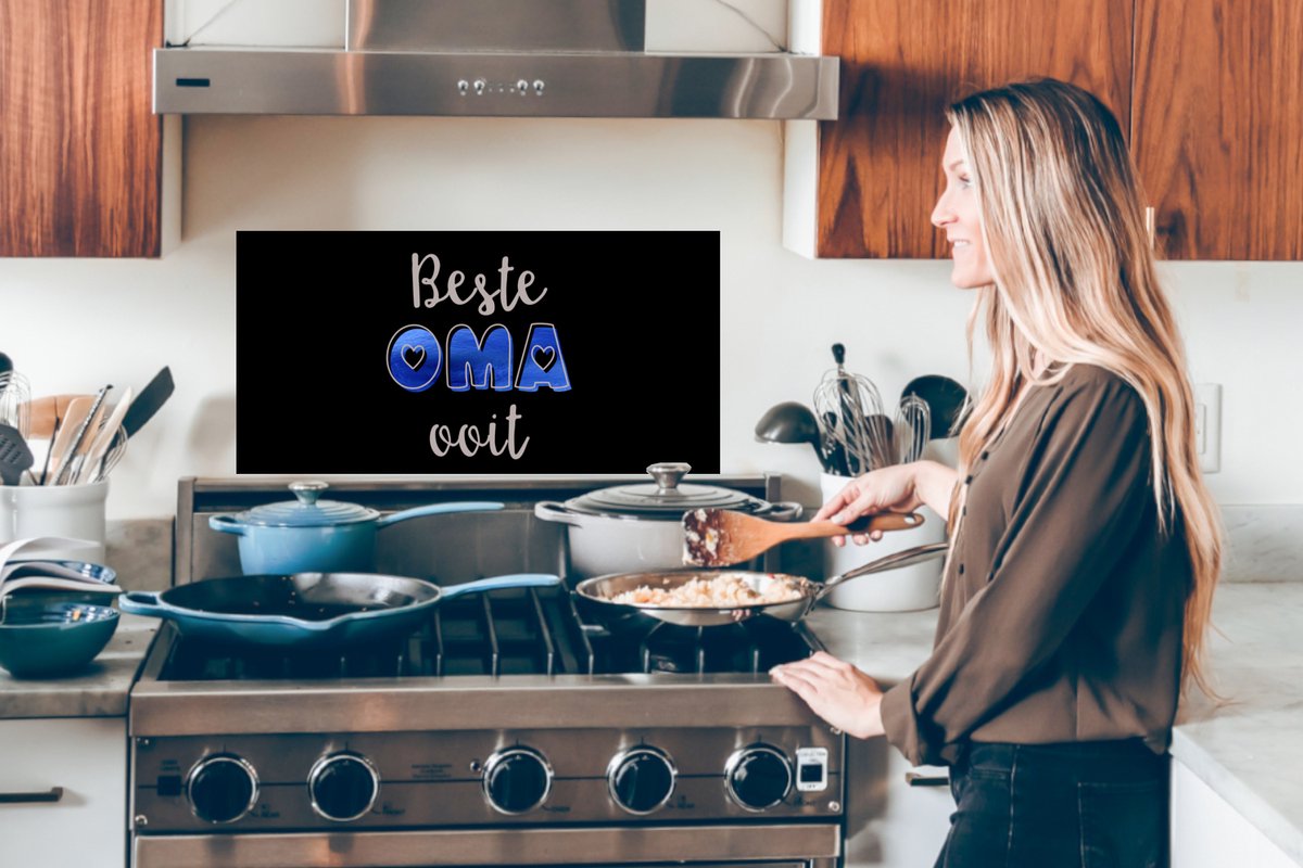 KitchenYeah Spatscherm 70x30 cm aluminium - Beste oma ooit thumbnail 5