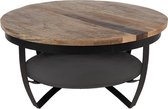 Salontafel Rond Ø 90*45 cm Bruin Ijzer / hout Rond Bijzettafel Tafel