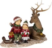 Kerstdecoratie Beeld Kinderen 17*11*16 cm Bruin, Rood Kunststof Decoratief Figuur Decoratieve Accessoires Kerstdecoratie voor Binnen