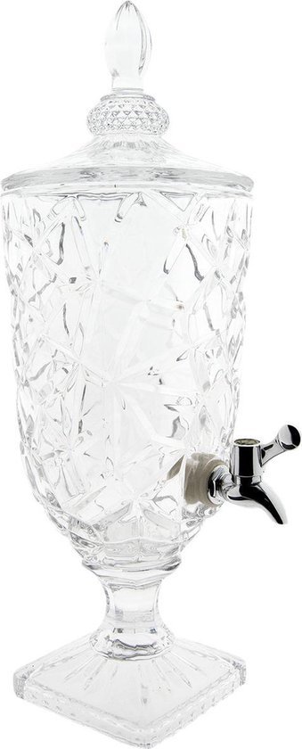 Pot à jus avec robinet et couvercle 29*33*34 cm Pot à eau en Glas