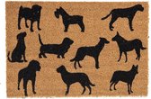 Deurmat Binnen 60*40*1 cm Bruin Kokosvezel, Rubber Rechthoek Honden Droogloopmat