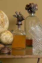 Decoratie Fles met flessenstop 10*9*24 cm Transparant Glas, Kunststof Giraf Mini Fles