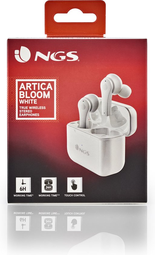AURICULARES C/MICROFONO NGS ARTICA BLOOM INALAMBRICOS BLANCO