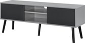 TV meubel Eskilstuna tv kast 120x29,5x46,5 cm lichtgrijs zwart