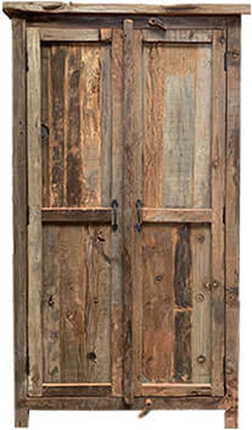 Kast - hoge kast - grof hout - 3 planken - stoer - H176cm | bol.com