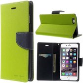 Mercury Goospery groene wallet Bookcase iPhone 6 Plus 6s Plus portemonnee hoesje