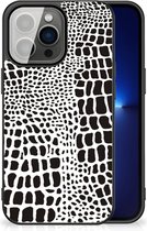 Smartphone Hoesje Geschikt voor iPhone 13 Pro Beschermhoesje met Zwarte rand Slangenprint
