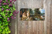 Affiche de jardin Le paradis terrestre avec la chute d'Adam et Eve - Peinture de Peter Paul Rubens - 80x40 cm - Décoration murale Outdoor - Affiche de jardin - Toile de jardin - Affiche de clôture - Tableau de jardin