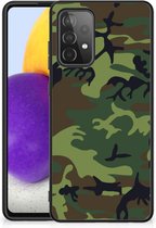Smartphonehoesje Geschikt voor Samsung Galaxy A72 (5G/4G) GSM Hoesje met Zwarte rand Camouflage