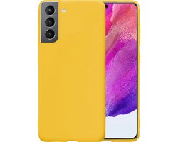 Hoesje - Geschikt voor Samsung Galaxy S21 FE - Sterk & Shockproof - Hoes Cover - Siliconen Case - Telefoonhoesjes - Geel