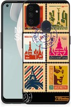 Trendy Telefoonhoesjes OnePlus Nord N100 GSM Hoesje met Zwarte rand Postzegels