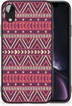 Leuk TPU Backcase Geschikt voor iPhone XR Telefoonhoesje met Zwarte rand Aztec Purple