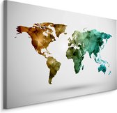 Peinture - Monde coloré, Wereldkaart, Impression Premium