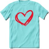 Valentijn Hart T-Shirt | Grappig Valentijnsdag Cadeautje voor Hem en Haar | Dames - Heren - Unisex | Kleding Cadeau | - Licht Blauw - L