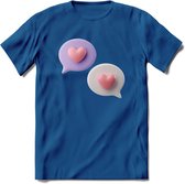 Valentijn Hart chat T-Shirt | Grappig Valentijnsdag Cadeautje voor Hem en Haar | Dames - Heren - Unisex | Kleding Cadeau | - Donker Blauw - L