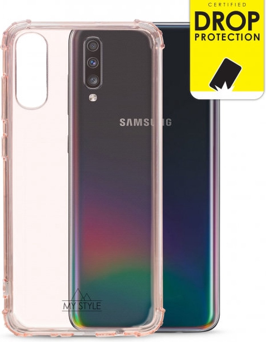 My Style Hoesje geschikt voor Samsung Galaxy A70 Telefoonhoesje Flexibel TPU | My Style Protective Backcover Shockproof | Schokbestendig Galaxy A70 Telefoonhoesje | Anti Shock Proof - Soft Pink | Roze