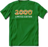 2000 Limited Edition T-Shirt | Goud - Zilver | Grappig Verjaardag en Feest Cadeau Shirt | Dames - Heren - Unisex | Tshirt Kleding Kado | - Donker Groen - XXL