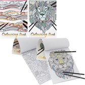 Craft Sensations Colouringbook with foil for Adults | Dik Kleurpapier | Set van 2 | Elk kleurboek voorzien van 20 pagina's | Kleurboek voor volwassenen | 250 grams | 40 pagina's in totaal
