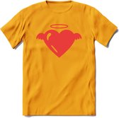 Valentijn Hart T-Shirt | Grappig Valentijnsdag Cadeautje voor Hem en Haar | Dames - Heren - Unisex | Kleding Cadeau | - Geel - XL