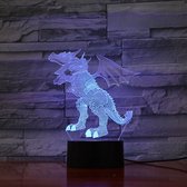 3D Led Lamp Met Gravering - RGB 7 Kleuren - Draak