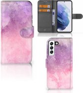 Telefoonhoesje Geschikt voor Samsung Galaxy S22 Flipcase Pink Purple Paint
