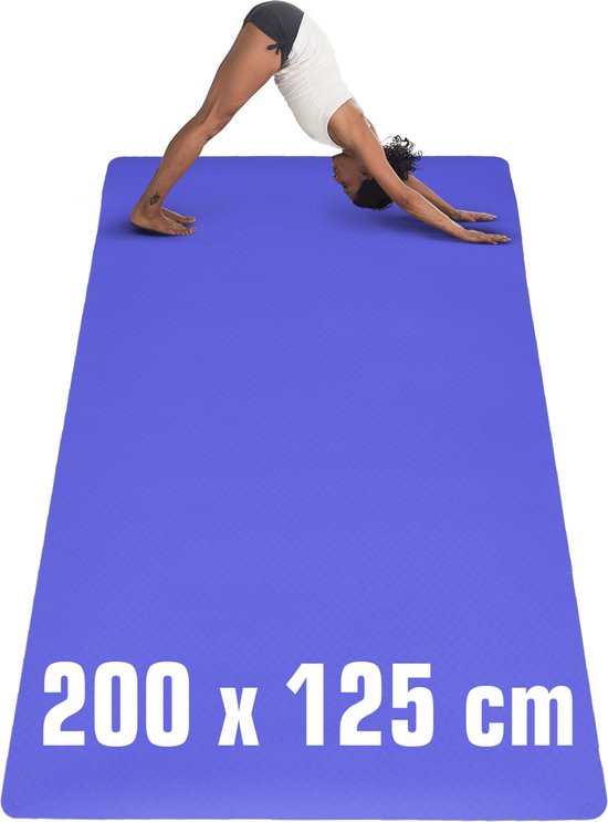 Tapis de Yoga Extra Large 200x125 - Tapis de Fitness 6mm pour Gym à Home -  TPE... | bol.com