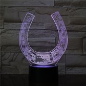 3D Led Lamp Met Gravering - RGB 7 Kleuren - Hoefijzer
