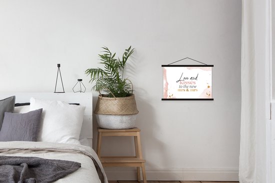 Affiche scolaire - Mariée - Marié - Se marier - 60x40 cm - Lattes noires