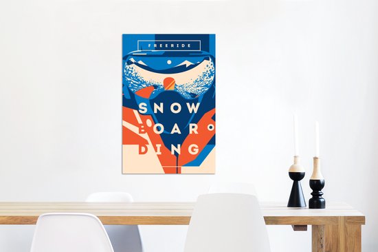 Décoration murale Métal - Peinture Aluminium Industriel - Citations - 'Freeride snowboard' - Proverbes - 40x60 cm - Dibond - Photo sur aluminium - Décoration murale industrielle - Pour le salon / chambre