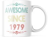 Verjaardag Mok awesome since 1979 | Verjaardag cadeau | Grappige Cadeaus | Koffiemok | Koffiebeker | Theemok | Theebeker