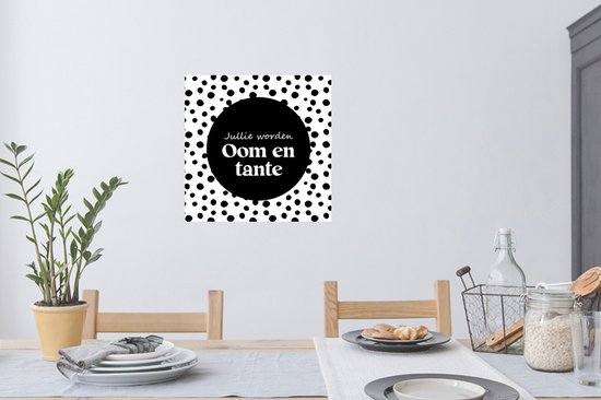 Stickers muraux - 'Tu seras oncle et tante' - Proverbes - Points - Citations - 50x50 cm - Feuille adhésive