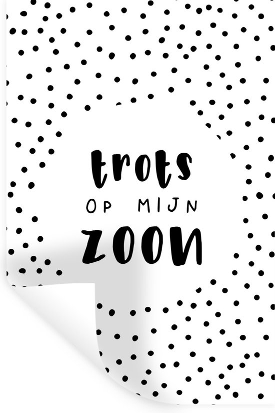 Muurstickers Sticker Folie Cadeau Zoon Kinderen Trots op mijn Zoon Spreuk bol