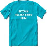 BTC Holder Since 2019- Crypto T-Shirt Kleding Cadeau | Dames / Heren / Unisex | Bitcoin / Ethereum shirt | Grappig Verjaardag kado | BTC Tshirt Met Print | - Blauw - XXL