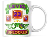 Verjaardag Mok level 23 unlocked | Verjaardag cadeau | Grappige Cadeaus | Koffiemok | Koffiebeker | Theemok | Theebeker