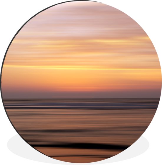 WallCircle - Wandcirkel - Muurcirkel - Zonsondergang aan zee - Aluminium - Dibond - ⌀ 60 cm - Binnen en Buiten