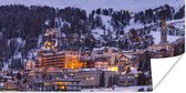 Poster Bergdorp in Zwitserland tijdens de winter - 120x60 cm
