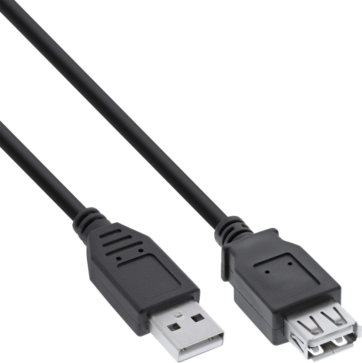 USB naar USB verlengkabel - USB2.0 - tot 0,5A / zwart - 1 meter